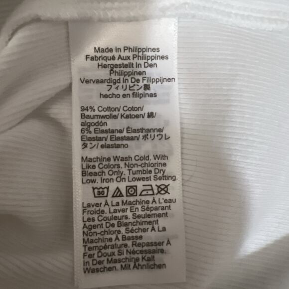 J. Crew Women’s Large White Ribbed Tank Top Cotton Sleeveless Scoop Neck Casual - Picture 9 of 13